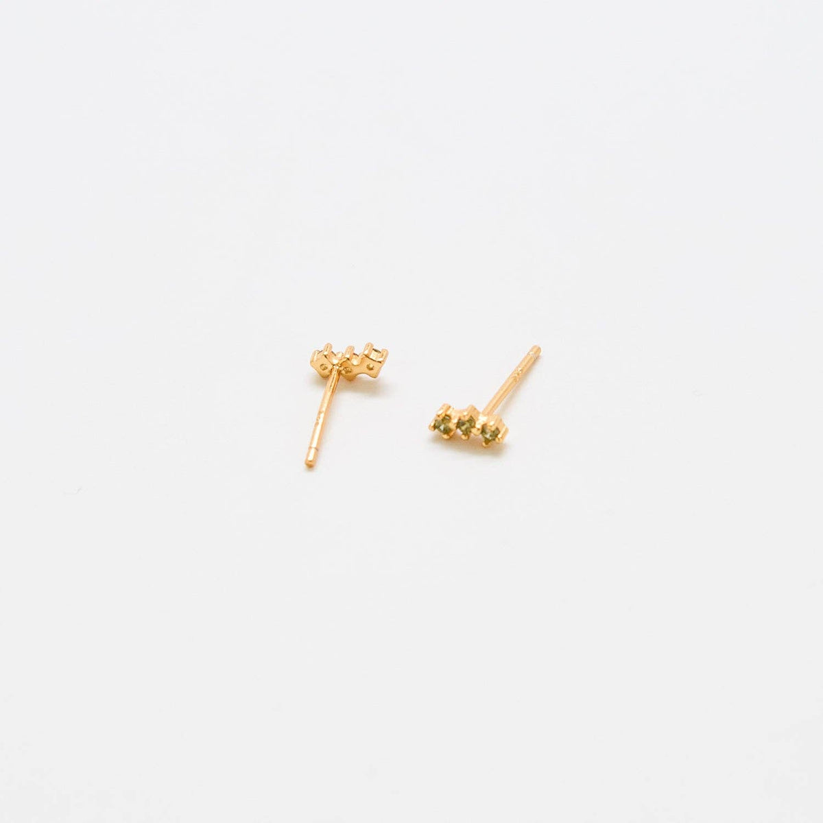 Green Olive Gold Bar Earring SINGLE