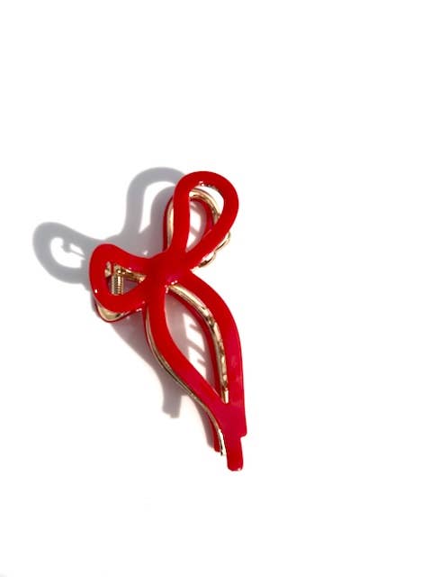 Ballet Bow Acetate Claw Clip | Red