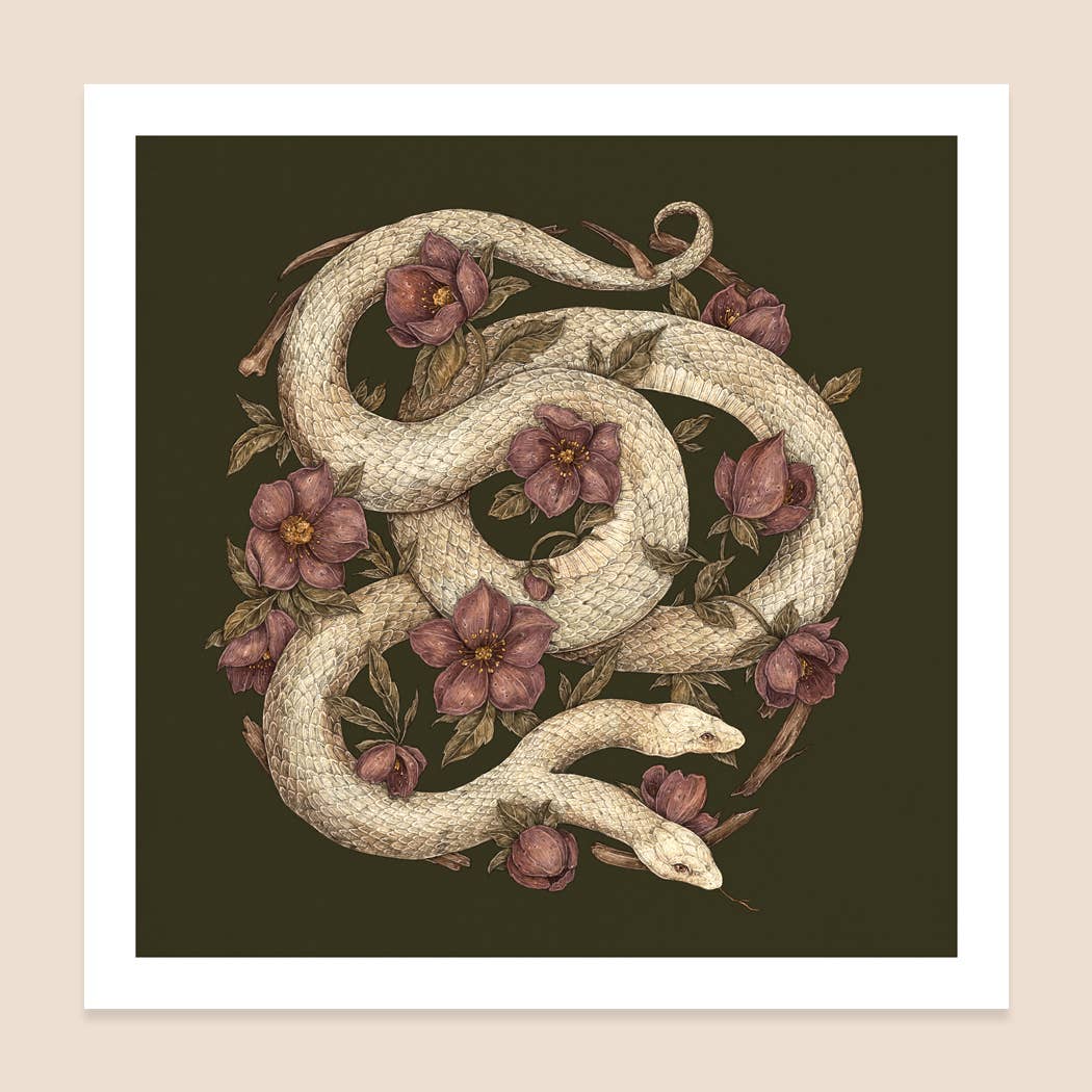 Two-Headed Snake Print: 12” x 12”