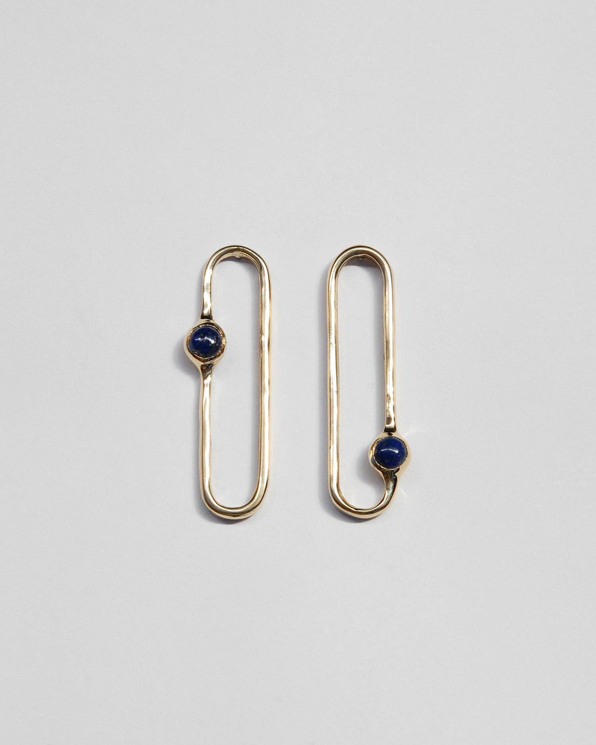 Amparo Earrings in Lapis: Brass