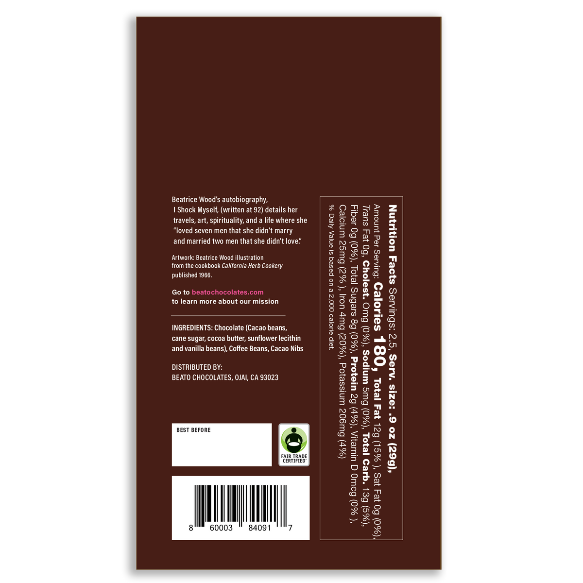 I Shock Myself Coffee Flavored Chocolate Bar (75g/2.64oz)