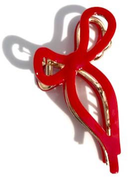 Ballet Bow Acetate Claw Clip | Red