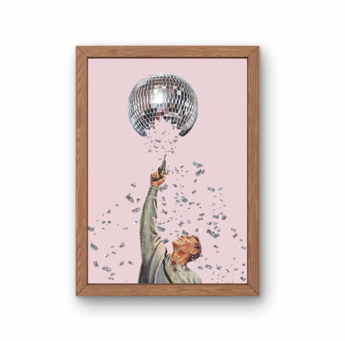 Disco Surreal Retro Collage Art, Trendy Disco Art Print: 8x10