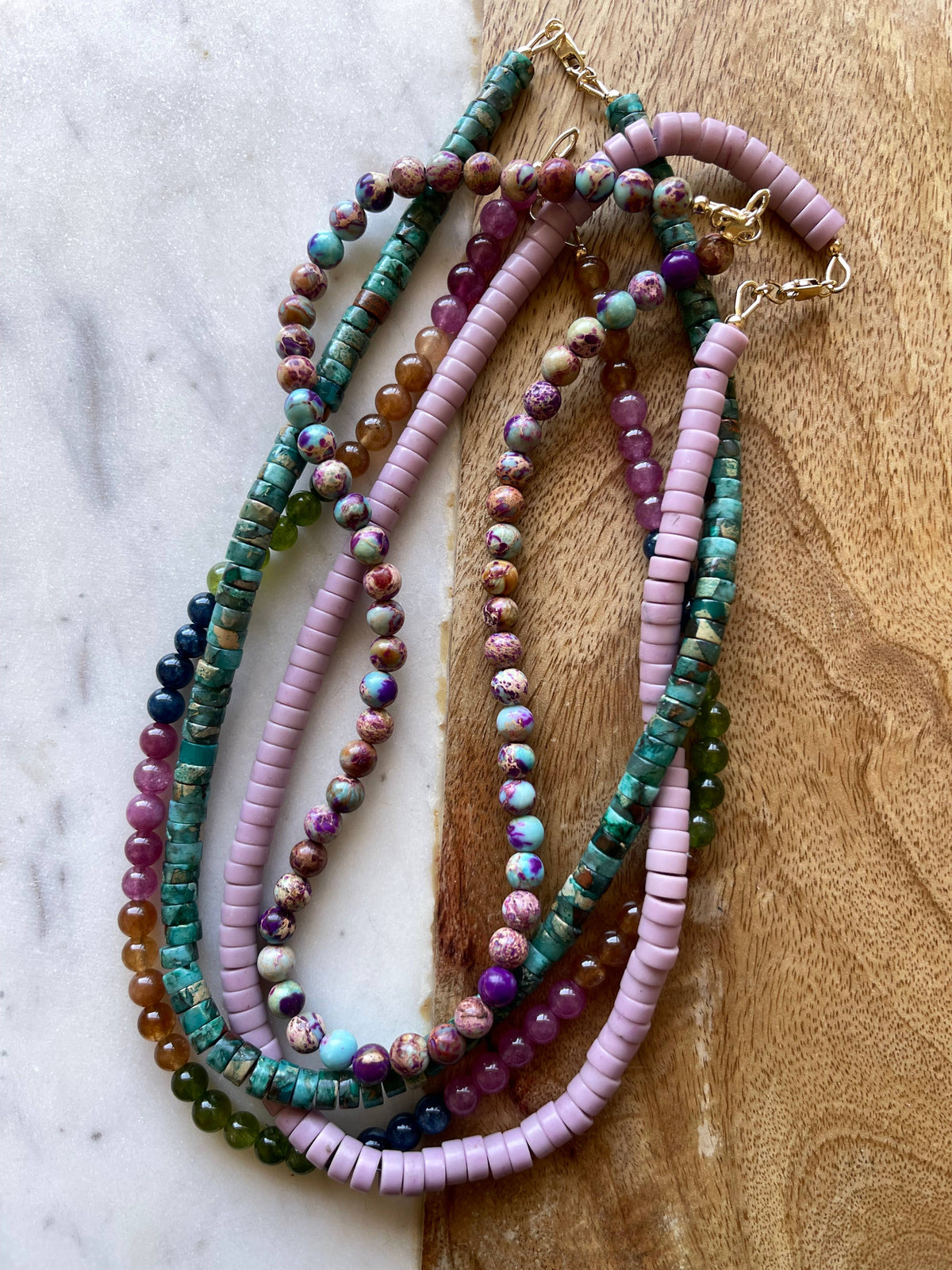 Mothers Beach Mauve Purple Beaded Necklace