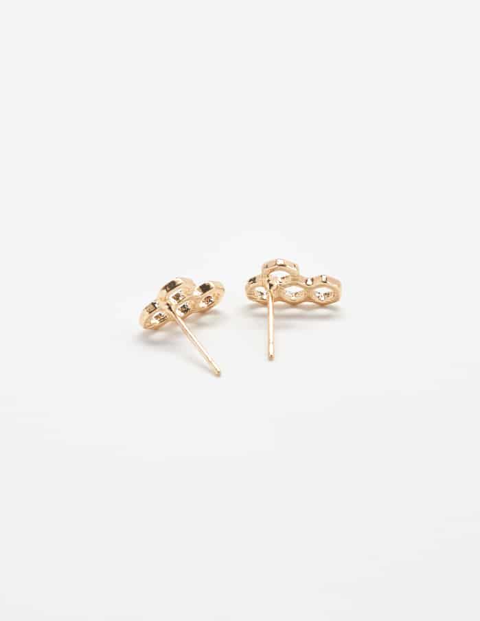 Gold Honeycomb Stud Earring - SINGLE