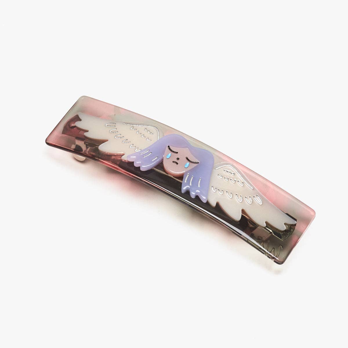 Sad Angel French Barrette Lavender