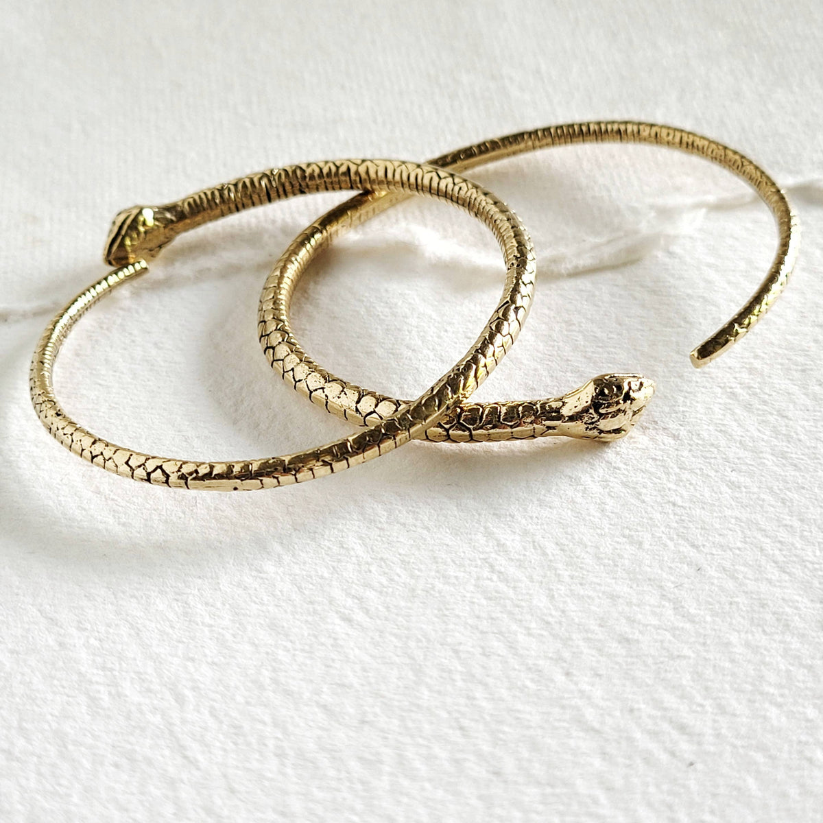 Brass snake serpent cuff bangle bracelet handmade