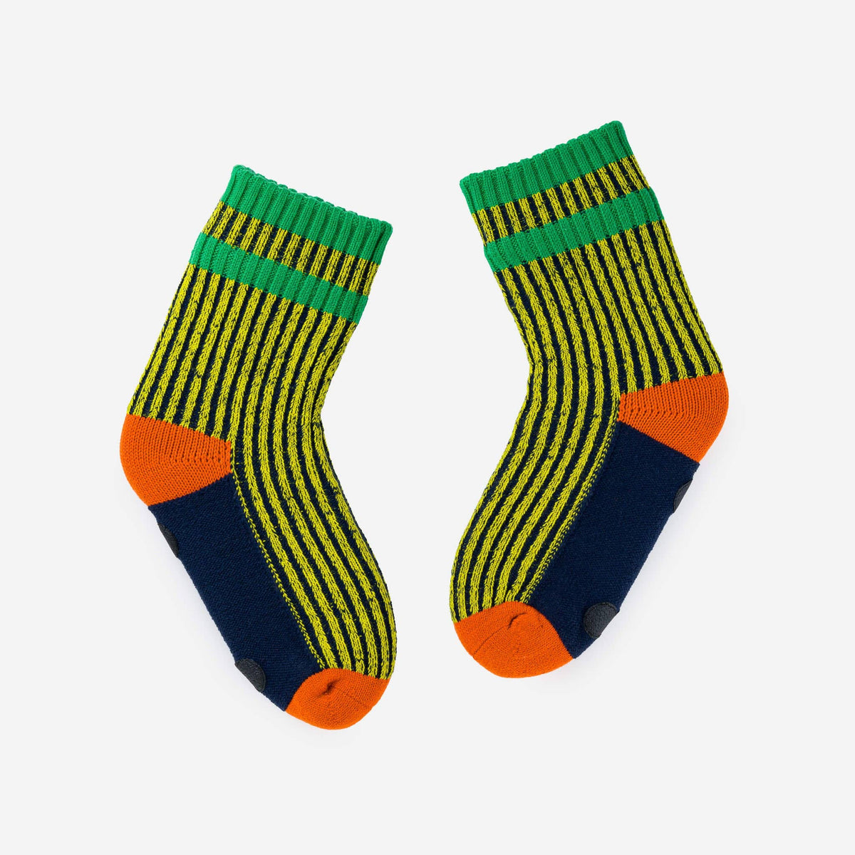 Gym House Socks: Yellow Navy / S/M - W 6-9&lt;br&gt;M 5-7.5