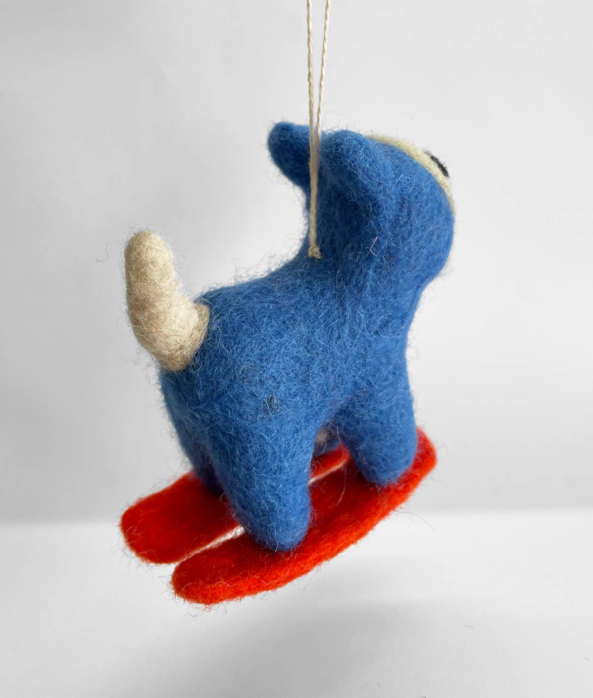 Handmade Felt: “Eddie” Blue Cat Ornament