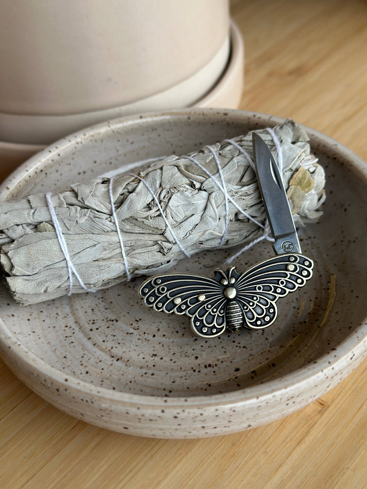 Cute Little Brass Animal Pocket Knife : Buffalo