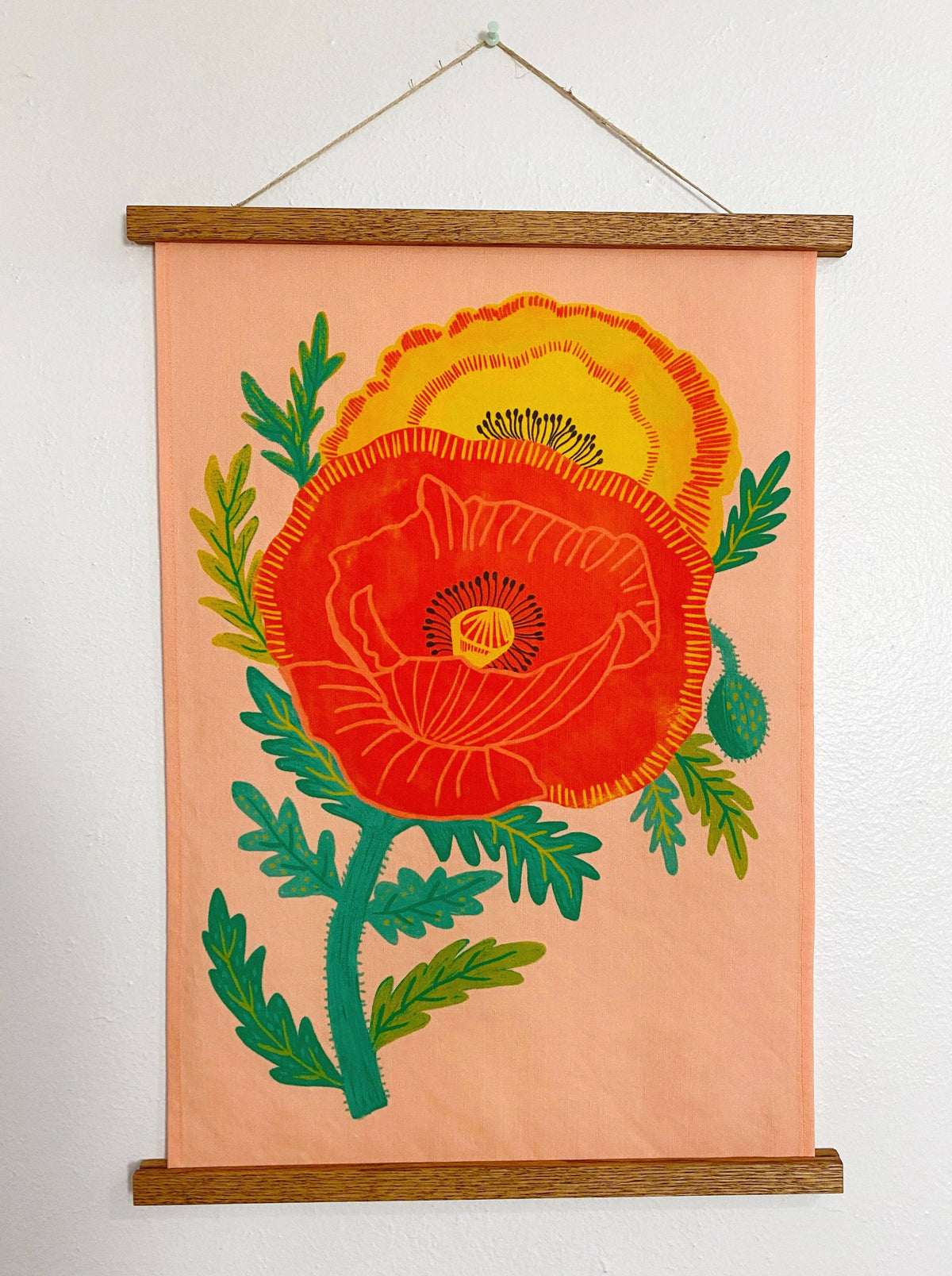 Pretty Poppies Tea Towel