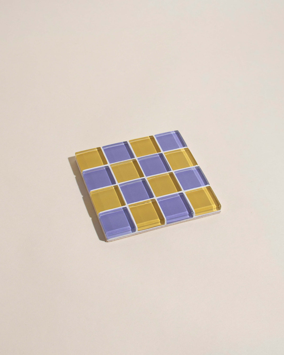 GLASS TILE COASTER - Raspberry Lemonade Taffy