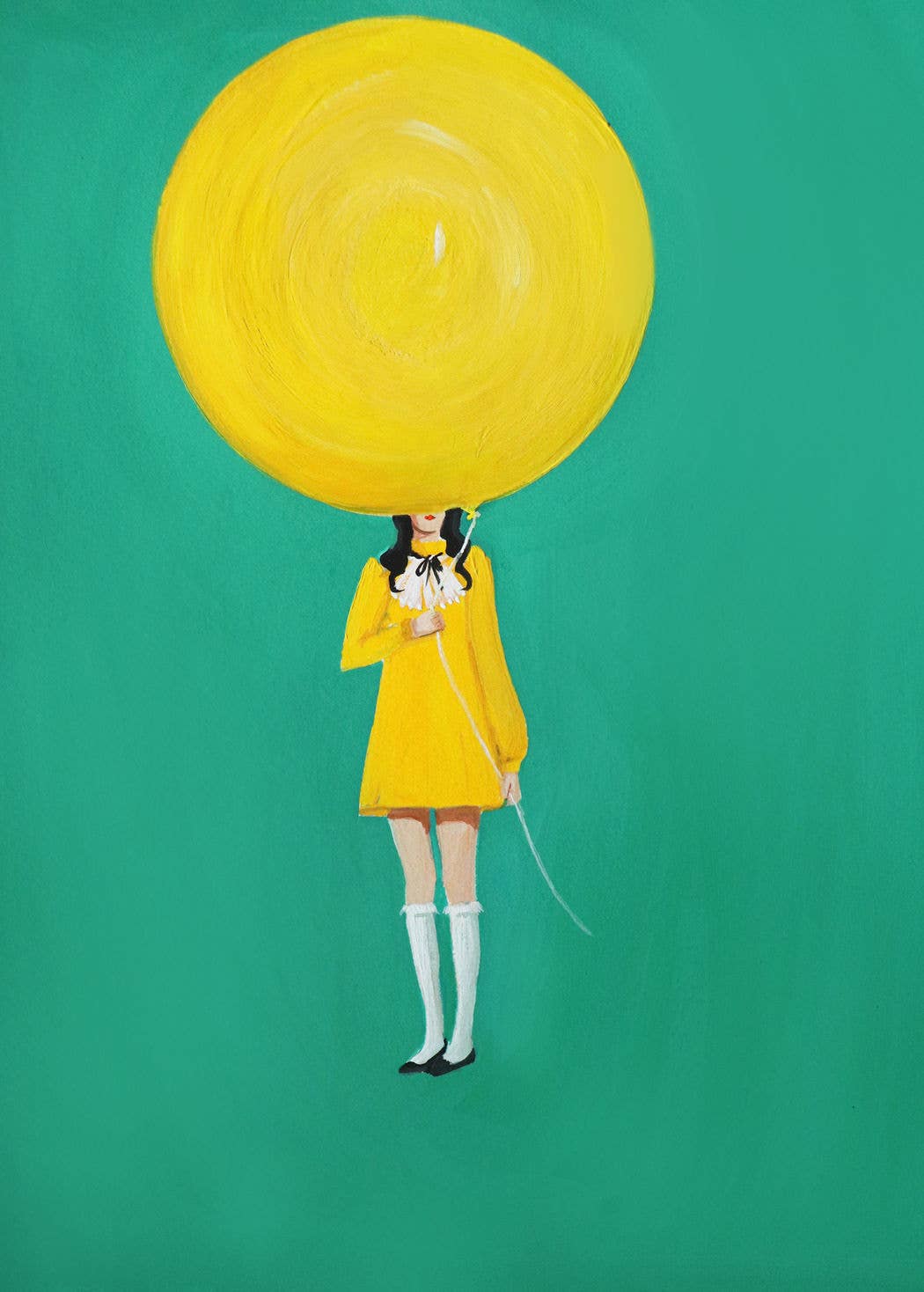 Nothing Is Happier Than A Yellow Balloon.8.5&quot;x11&quot; Art Print