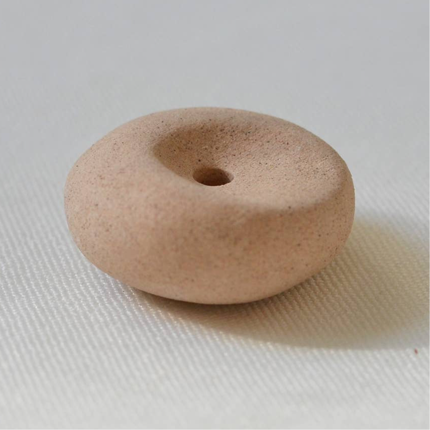 Mini Beige Ceramic Pebble Incense Holder