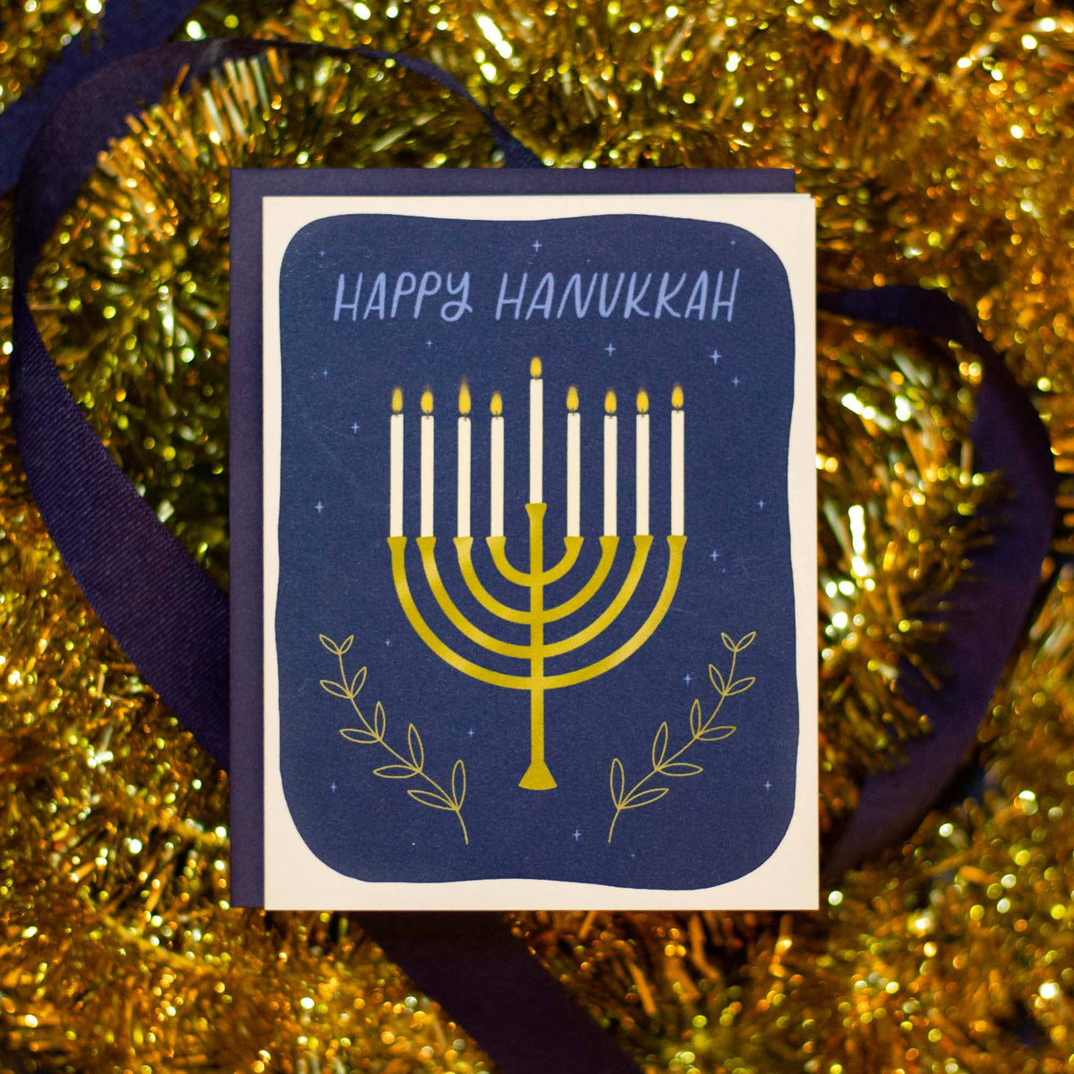 Happy Hanukkah Menorah Card