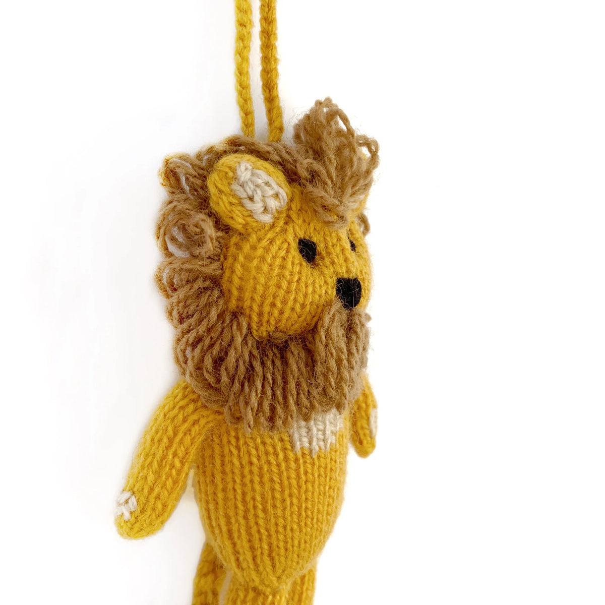 Handmade Knit Wool: Lion Ornament