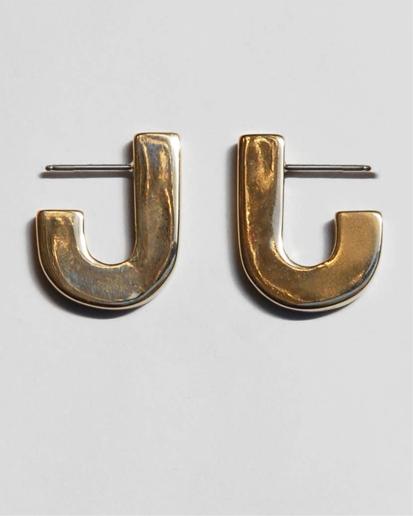 Juxta J Earrings : Brass