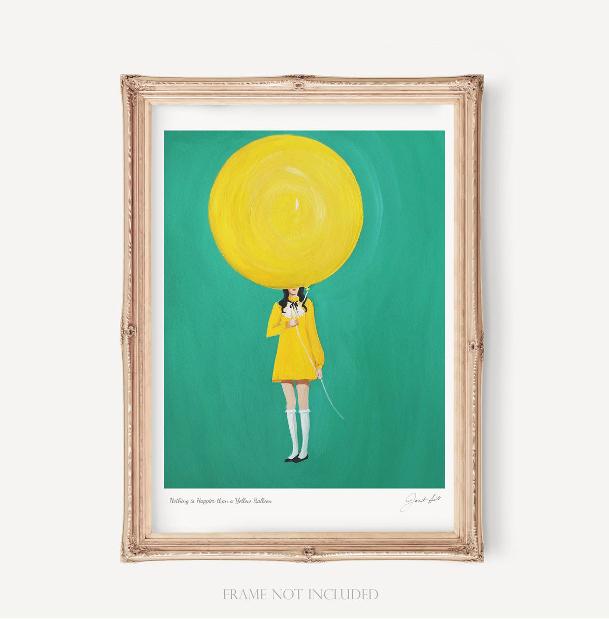 Nothing Is Happier Than A Yellow Balloon.8.5&quot;x11&quot; Art Print