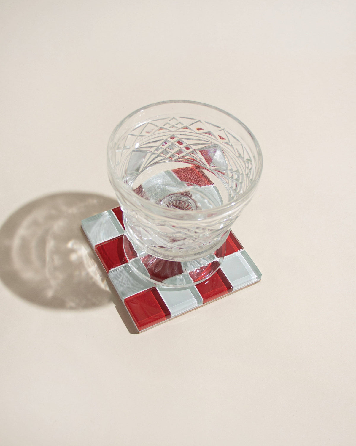 GLASS TILE COASTER - Cherry Milk Chocolate