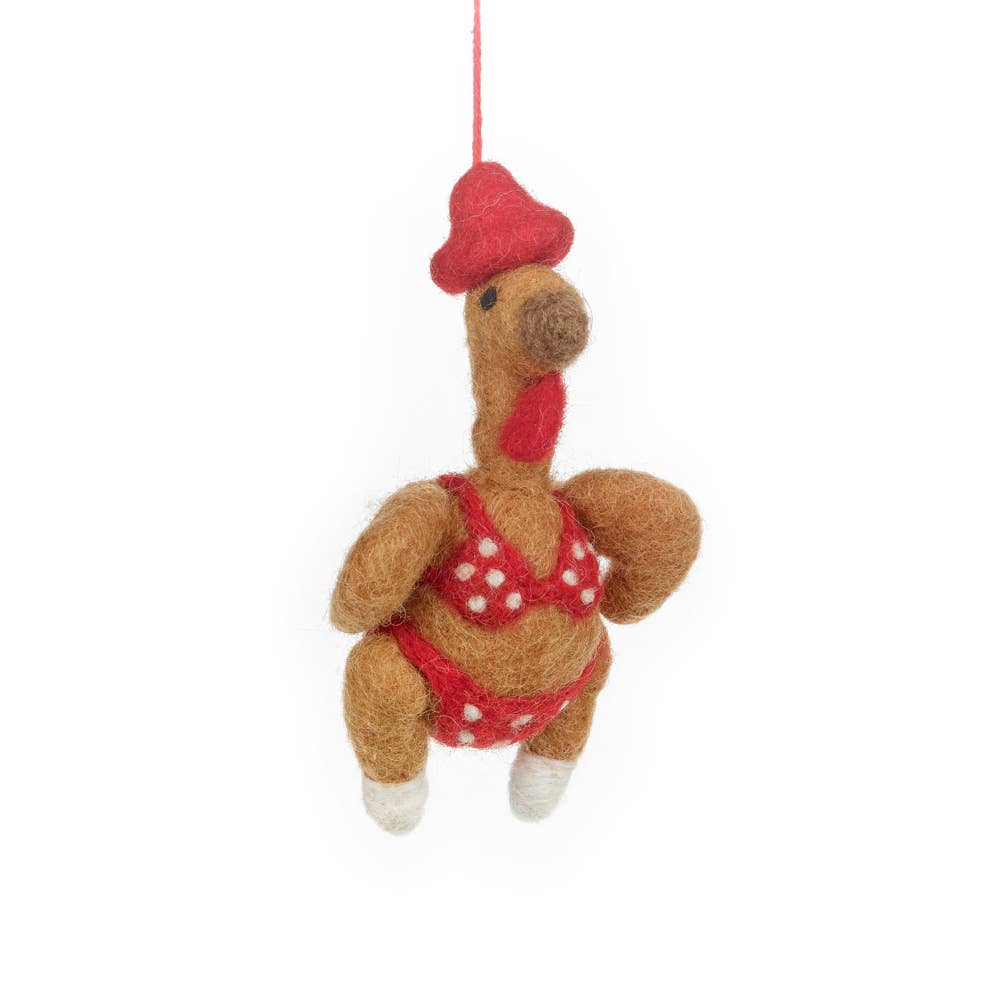 Handmade Felt: Sizzlin&#39; Turkey Ornament