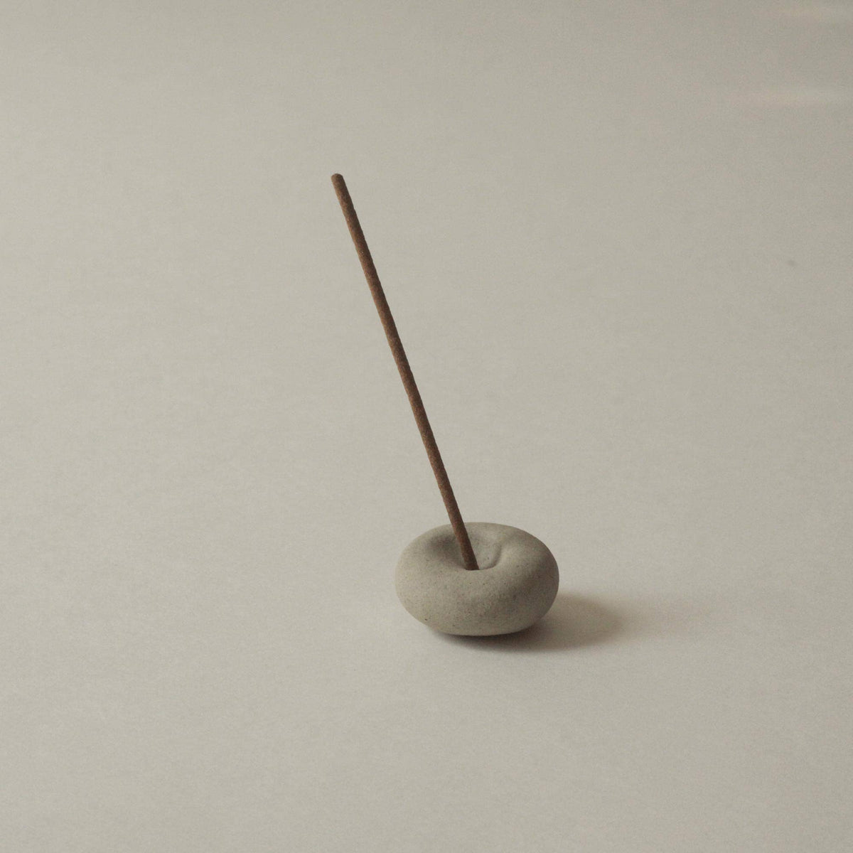 Mini Light Grey Ceramic Pebble Incense Holder