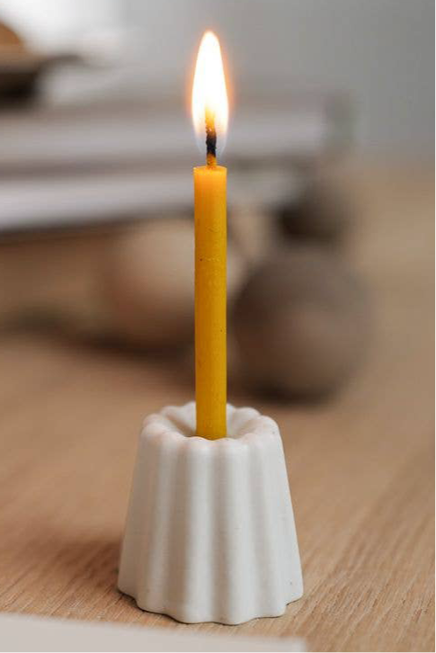 Porcelain Candle Holder: Matte White