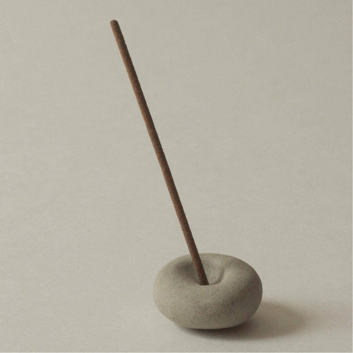 Mini Light Grey Ceramic Pebble Incense Holder