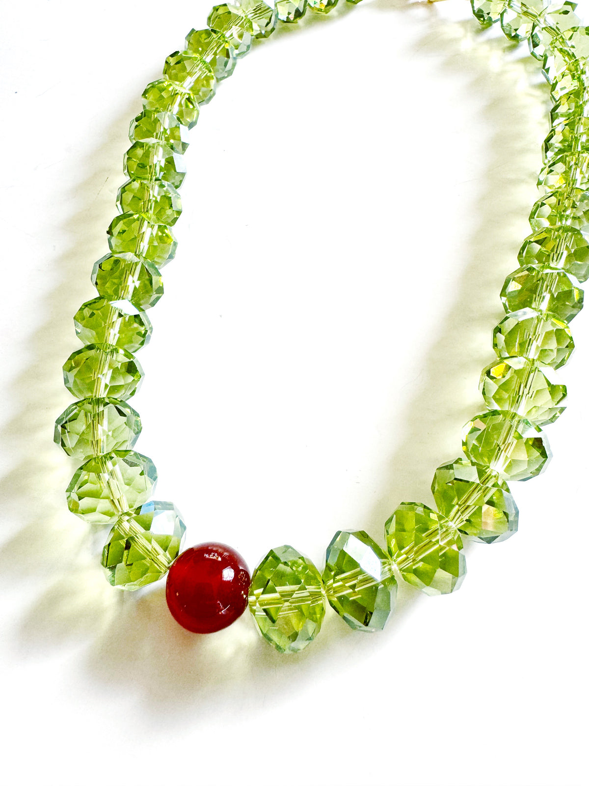 OLA: Green Glass Beaded Necklace