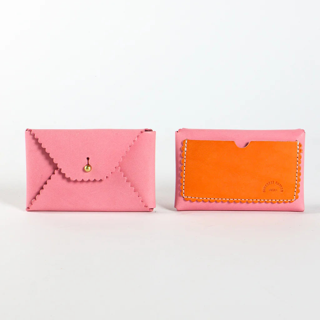 Scallop Wallet: Carnation &amp; Orange