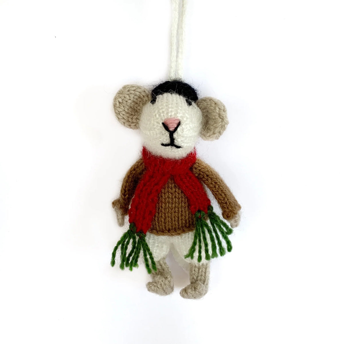 Handmade Knit Wool: Mr. Mouse Ornament