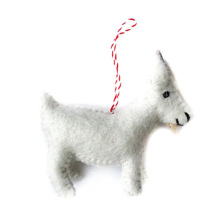 Handmade Felt &amp; Wool: Goat Ornament