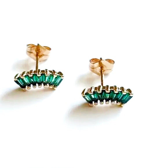 Vendetta Emerald Stud Earrings Single