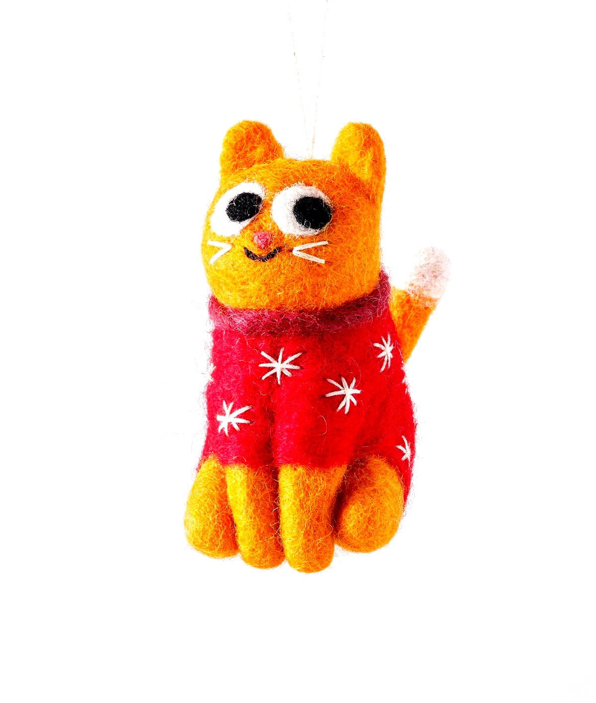 Handmade Felt: “Esther” Orange Cat Ornament