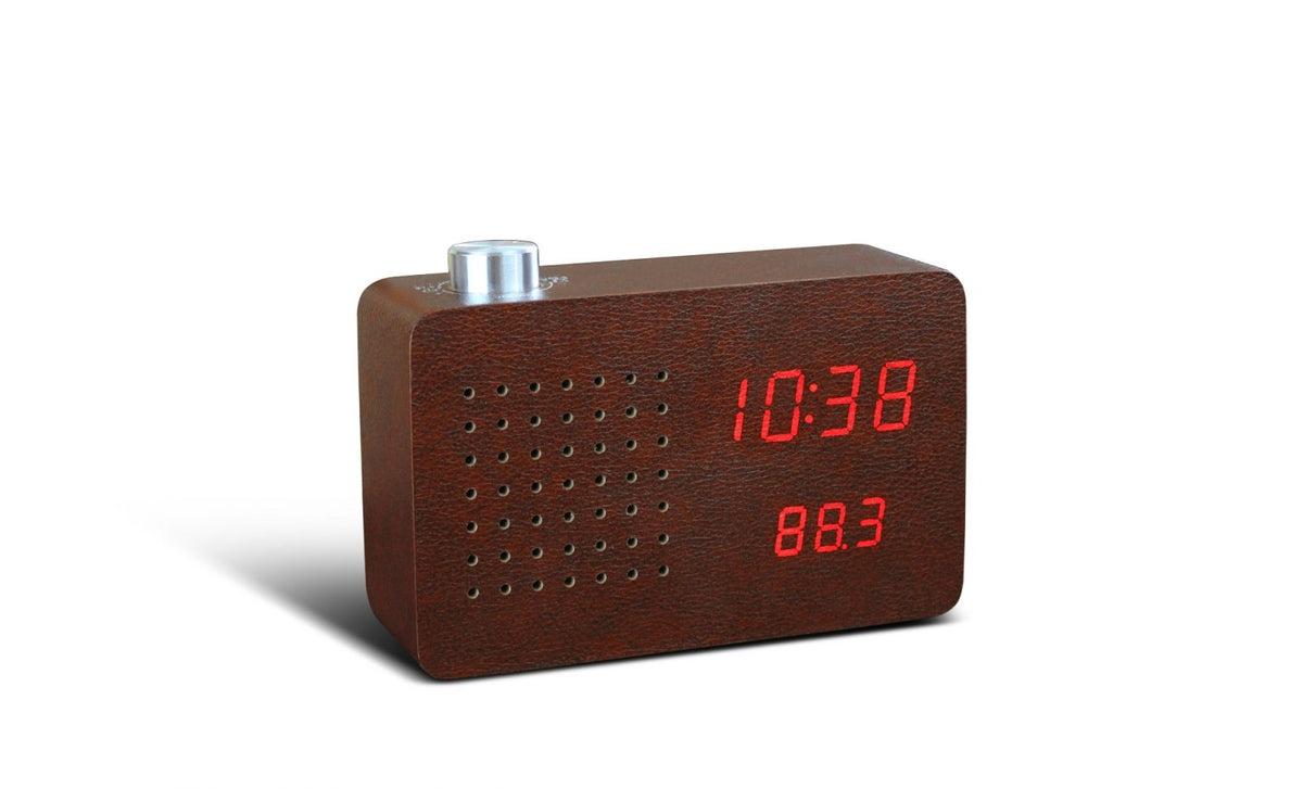 Gingko :Leatherette Radio Click Clock