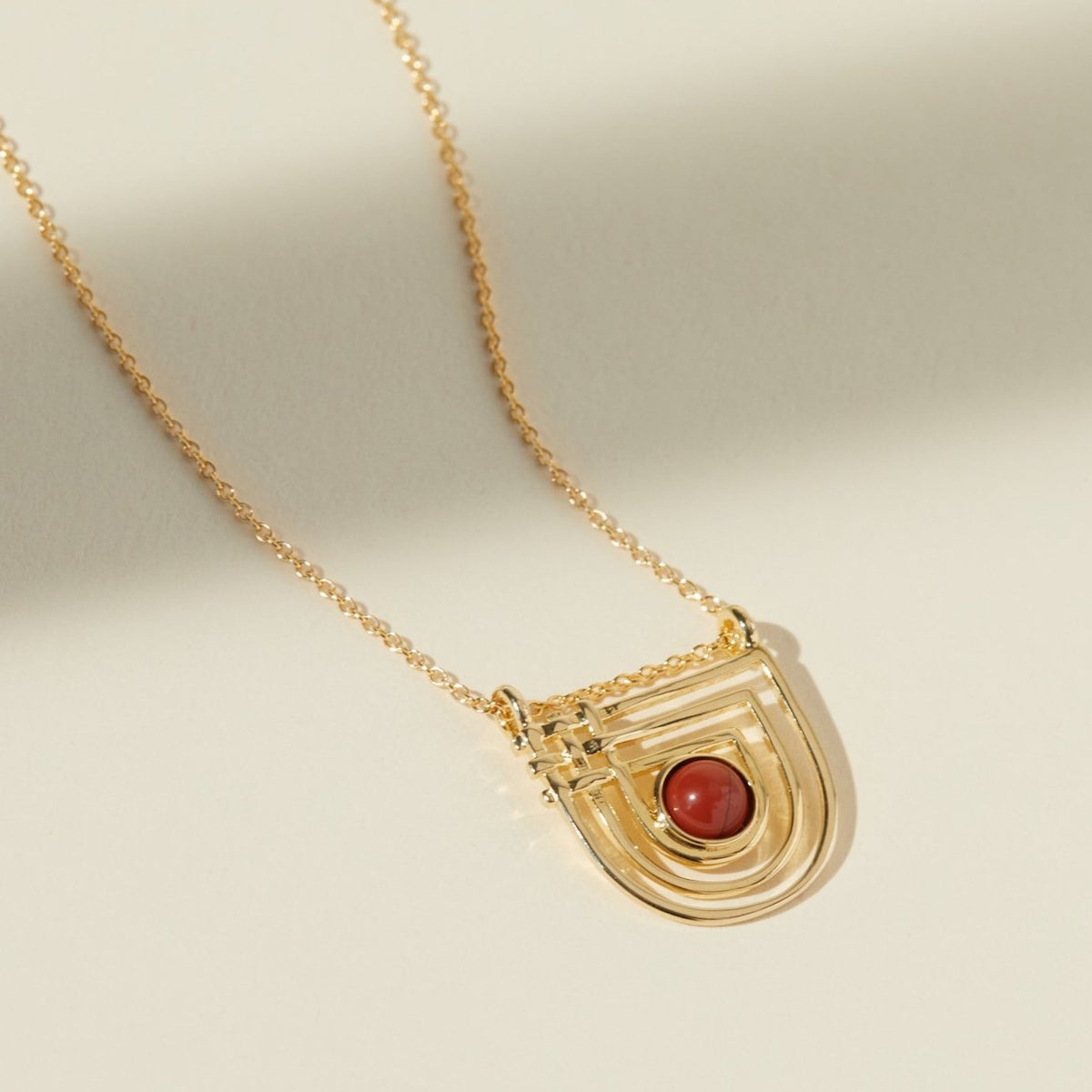 Golden Era Necklace Red Jasper