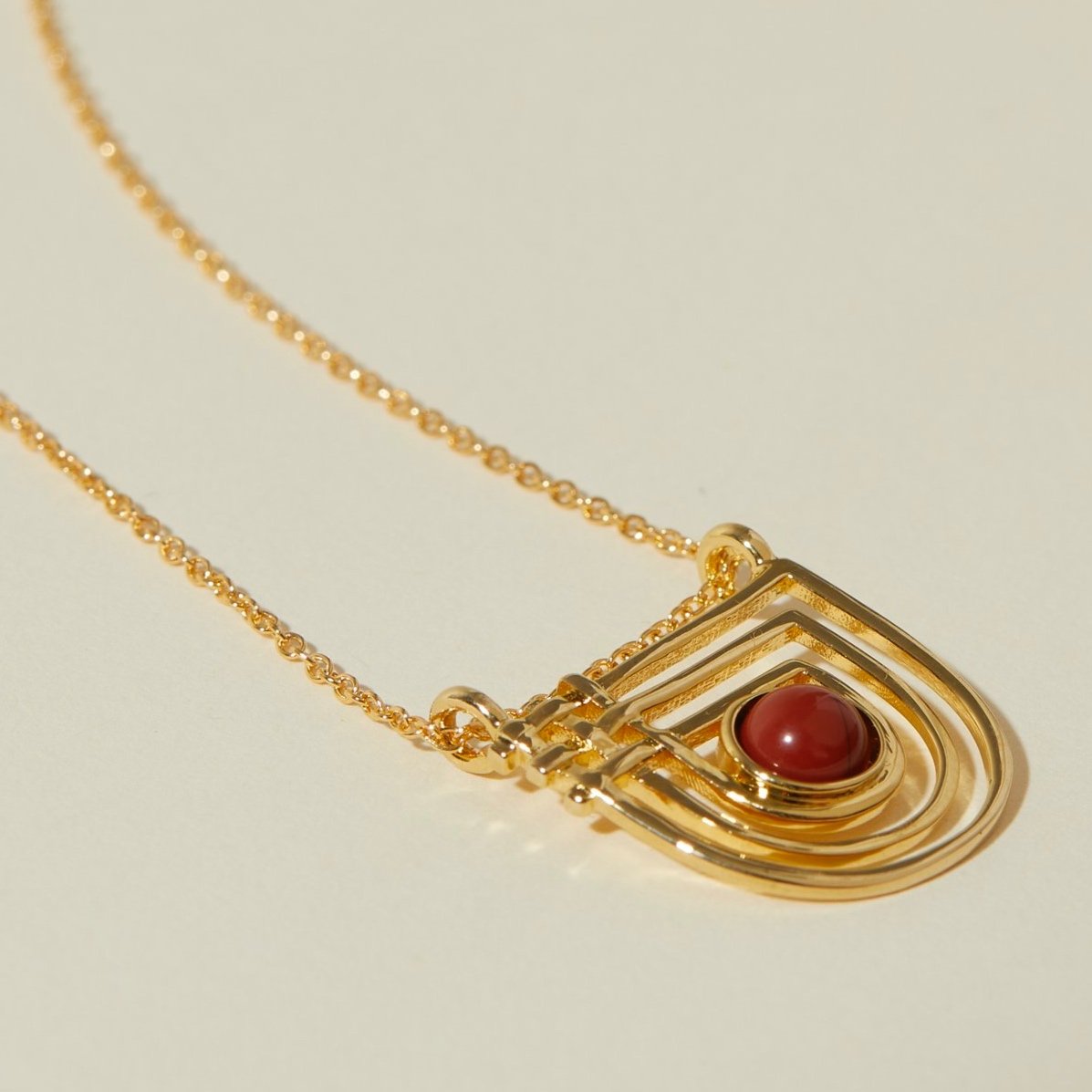 Golden Era Necklace Red Jasper