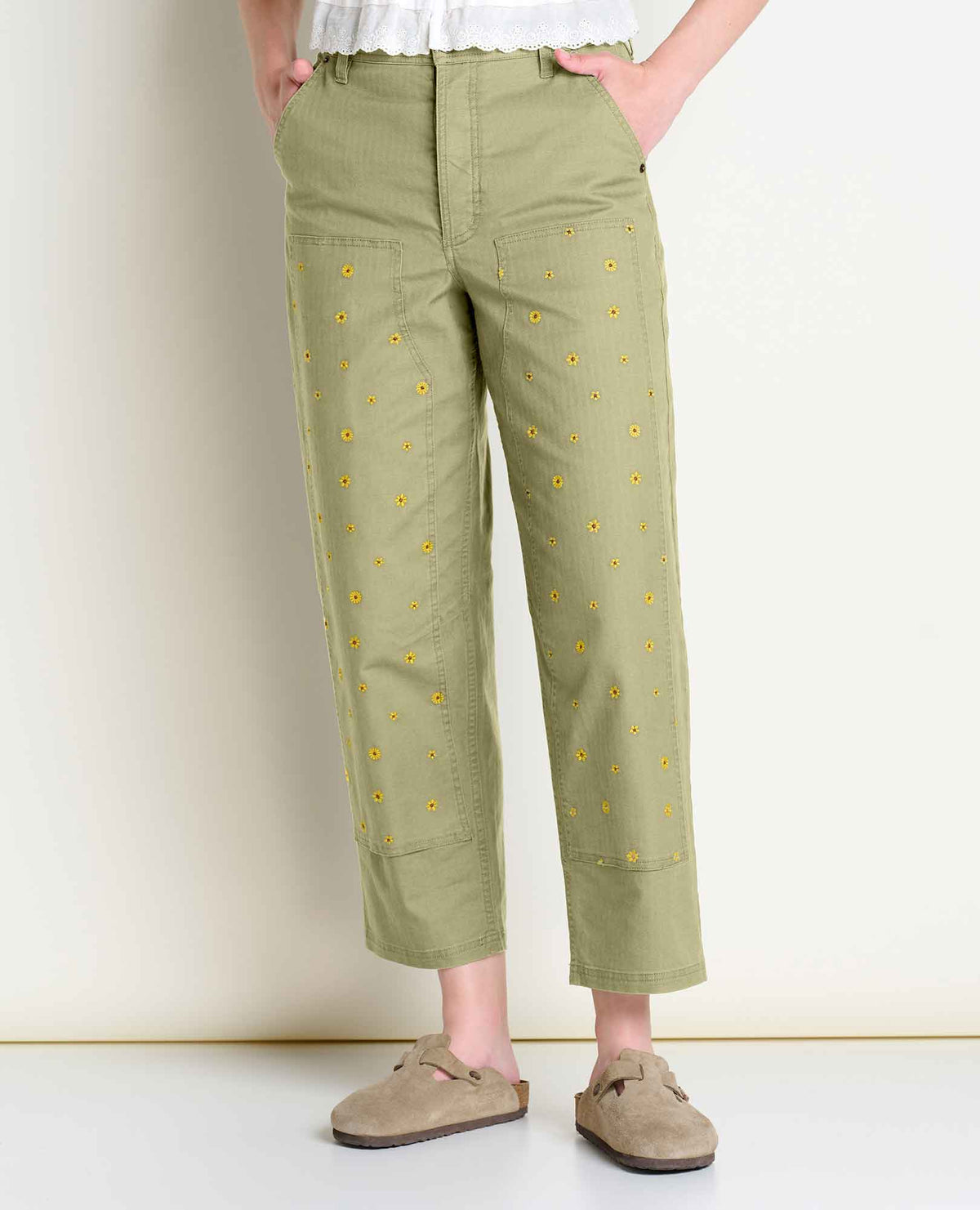 W’s Juniper Utility Pant - Yucca Flower Embroidery