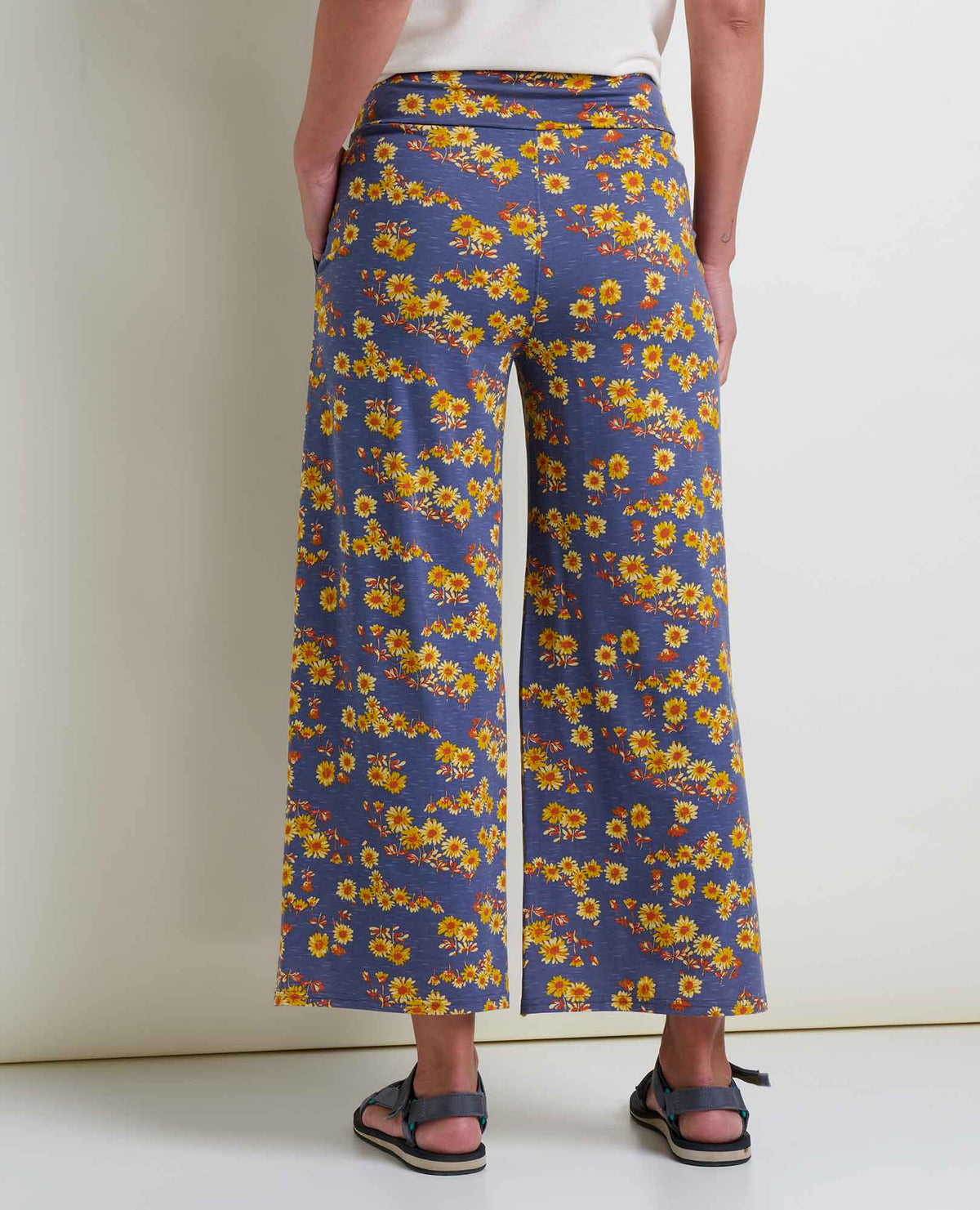 Chaka Wide Leg Pant (Blue Shadow Daisy Print)