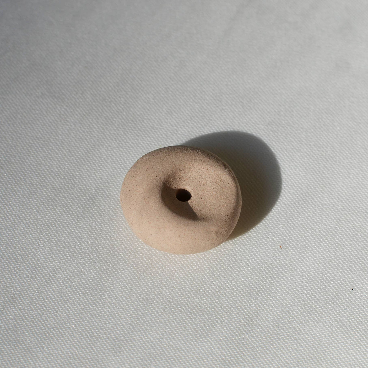 Mini Beige Ceramic Pebble Incense Holder