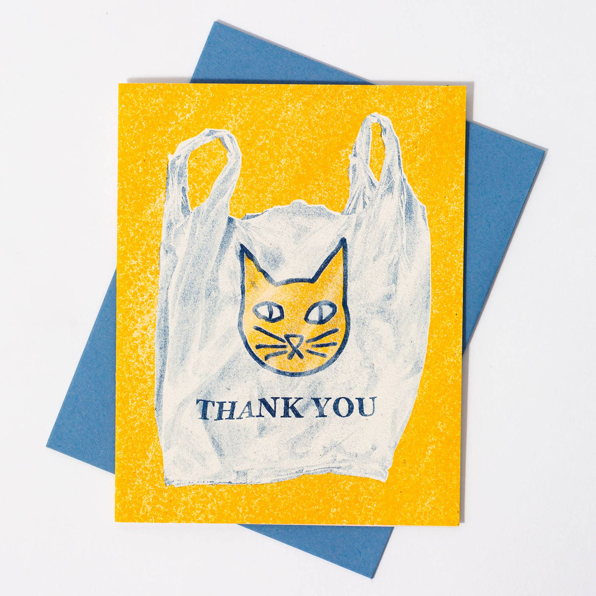 Thank You Cat Bag - Risograph Card