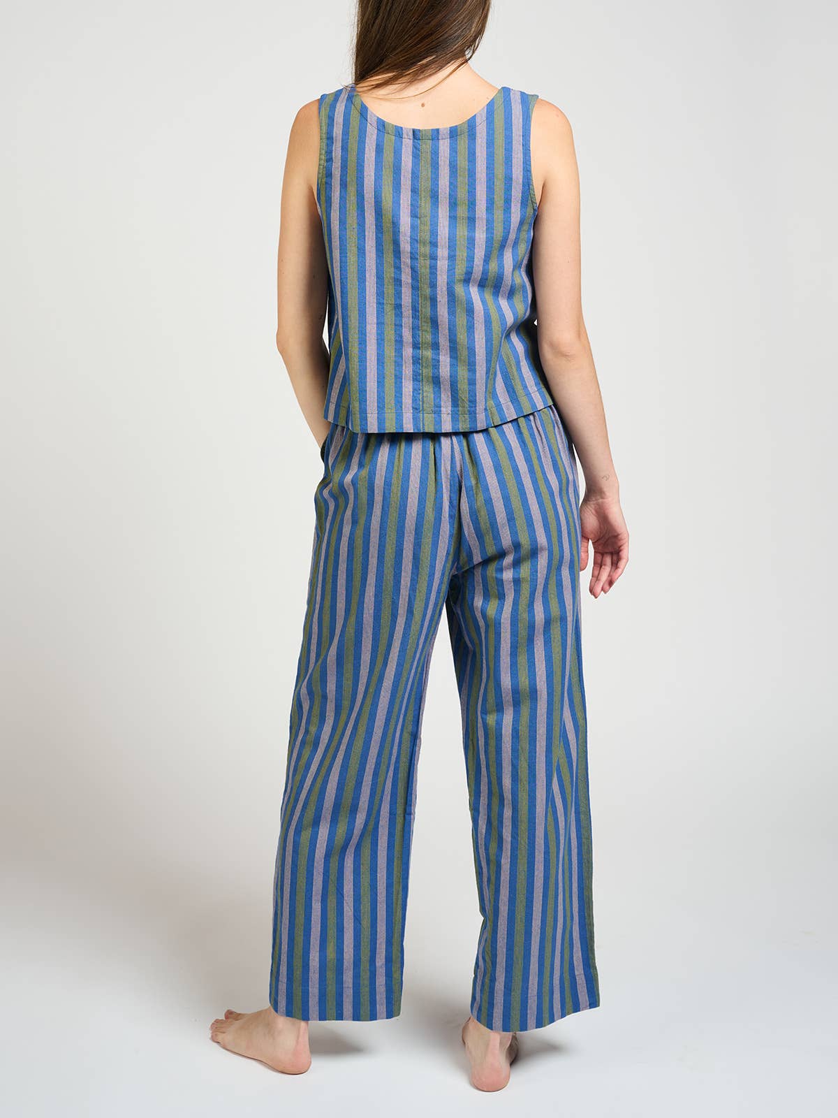 Emmy Drawstring Pant Lavender Stripe: Lavender Stripe