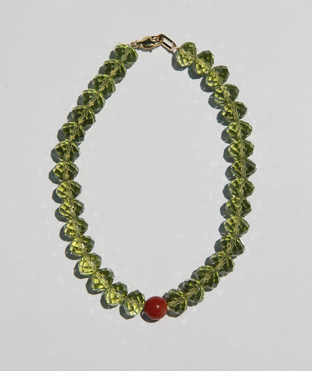 OLA: Green Glass Beaded Necklace