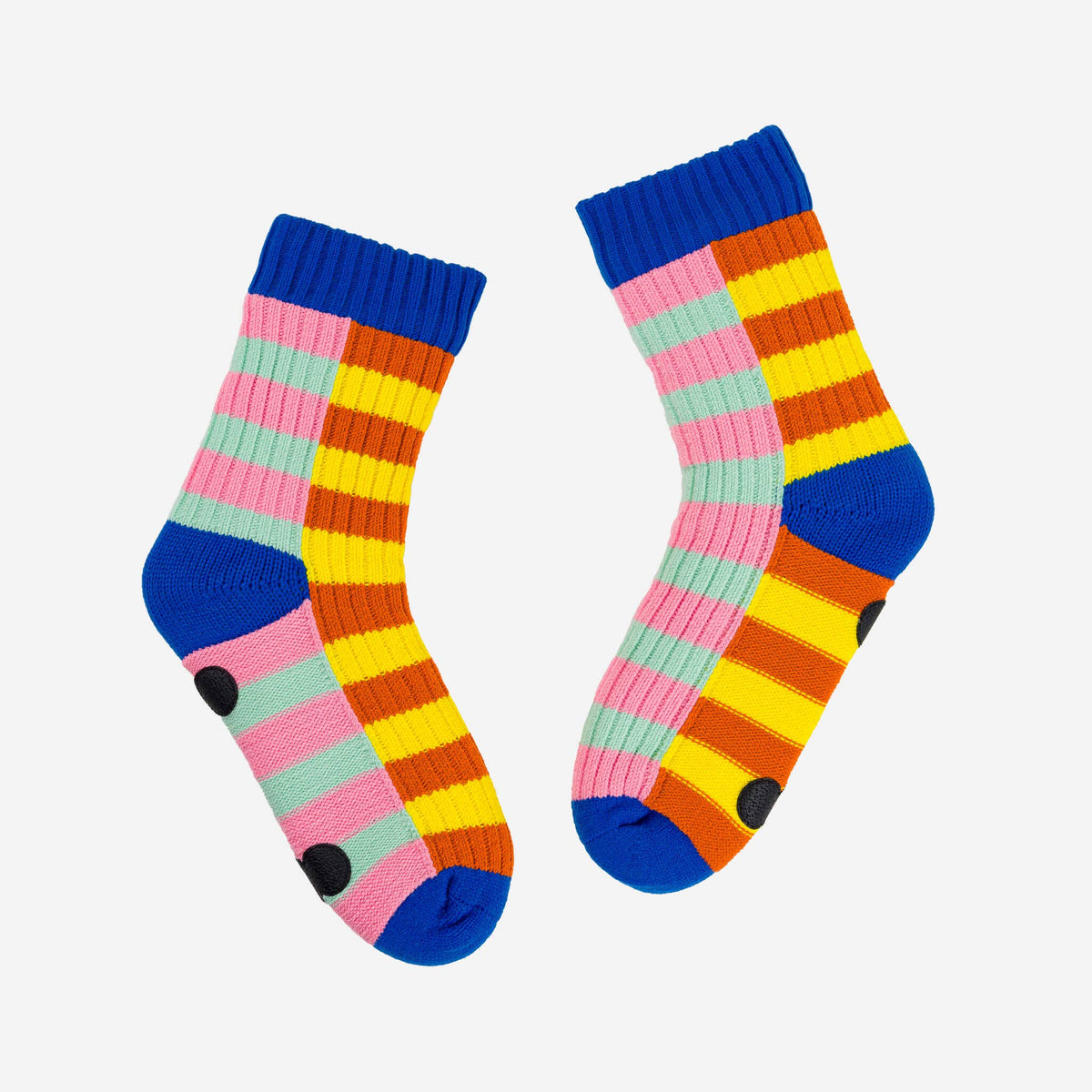 Super Stripe Knit House Socks: Yellow Flame / L/XL - W 9.5-12.5 // M 8-11