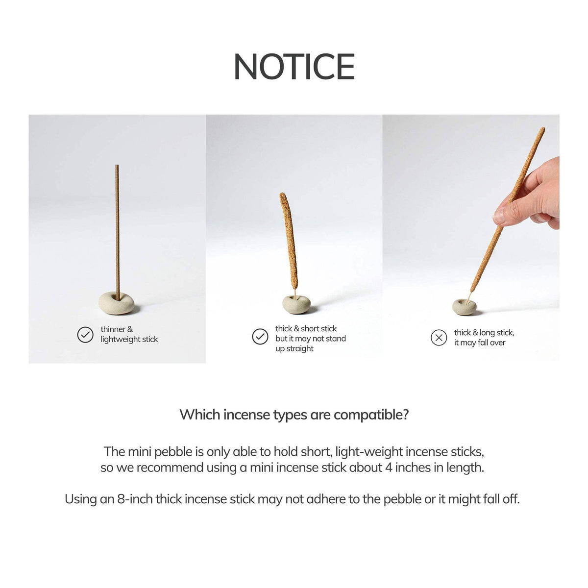 Mini Beige Ceramic Pebble Incense Holder