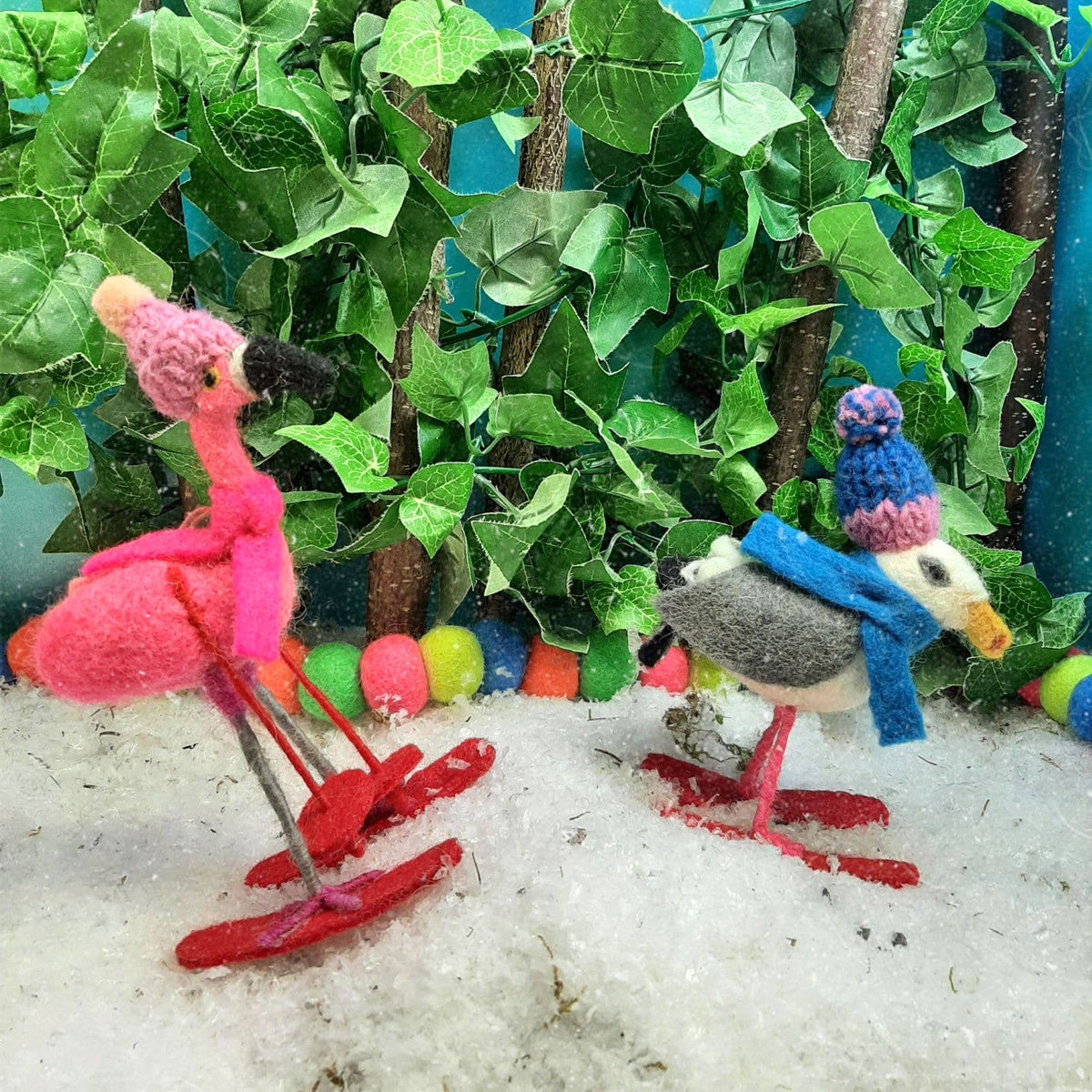 Handmade Felt: Ski-Gull Christmas Seagull Ornament