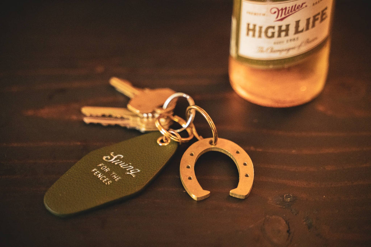 Lucky Horseshoe Keychain Bottle Opener / Brass or Steel: Brass