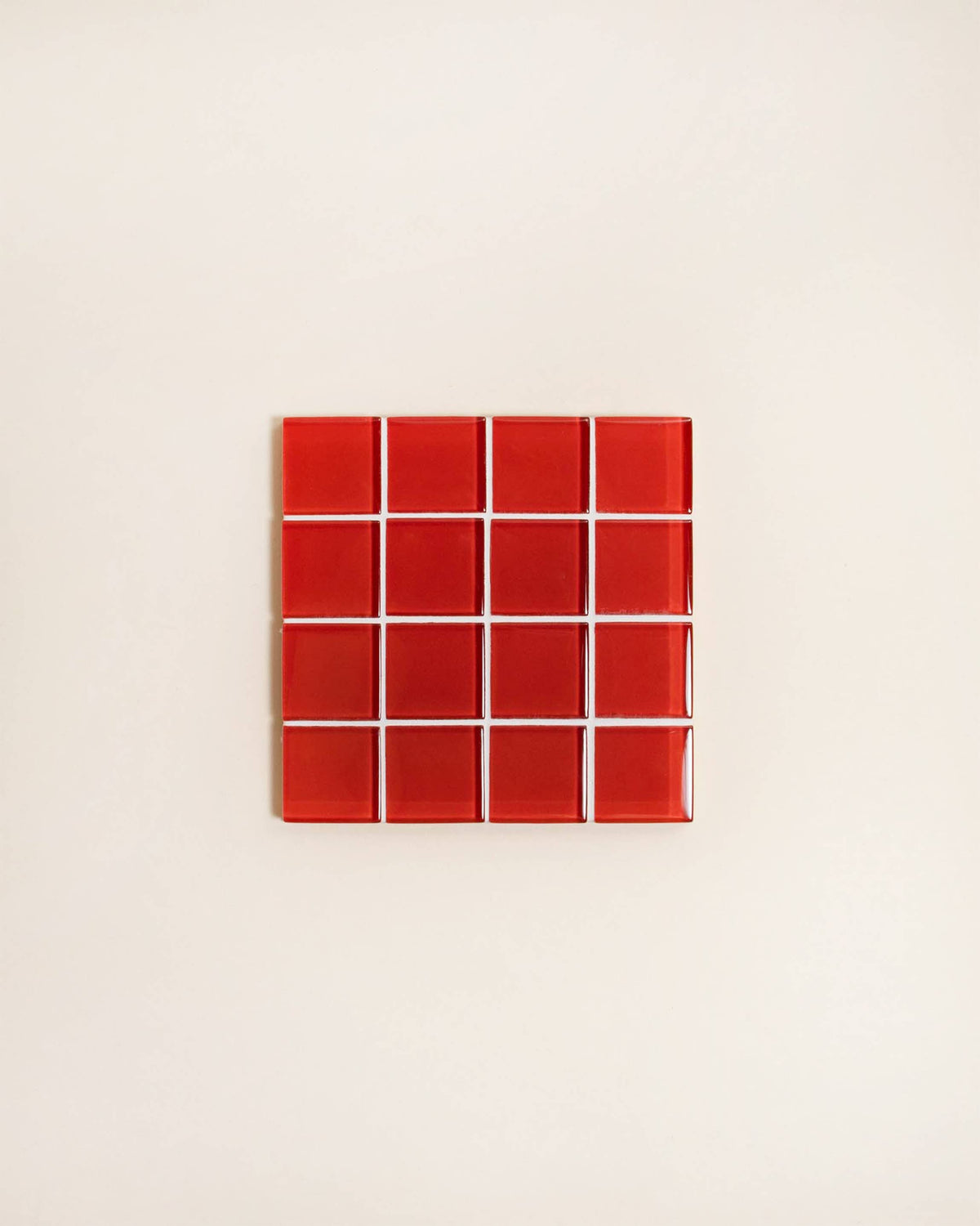 GLASS TILE COASTER - It&#39;s Apple Red