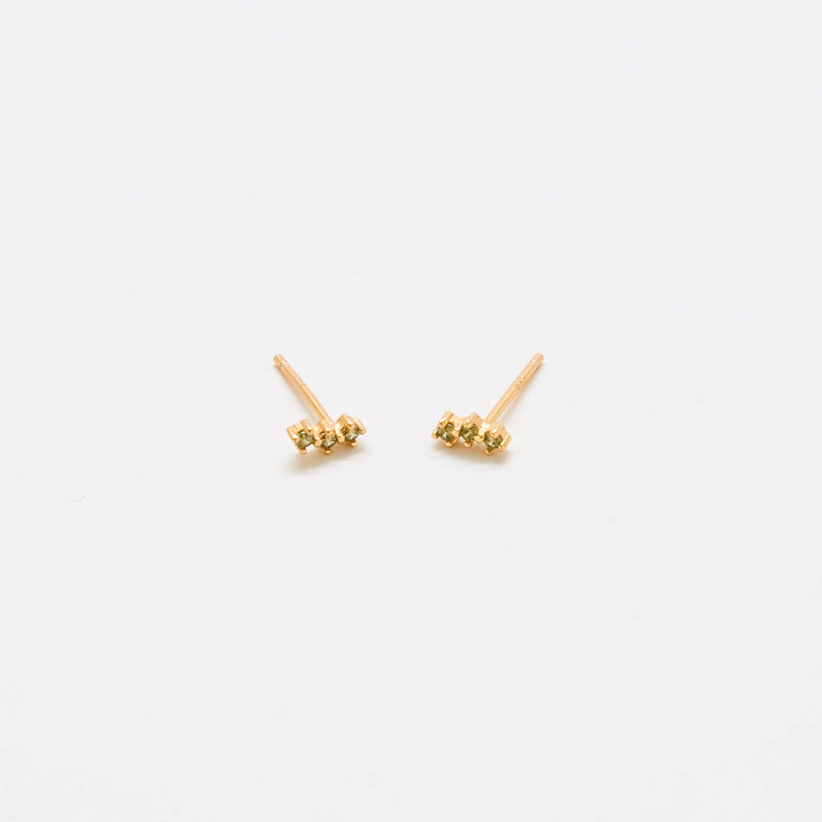 Green Olive Gold Bar Earring SINGLE