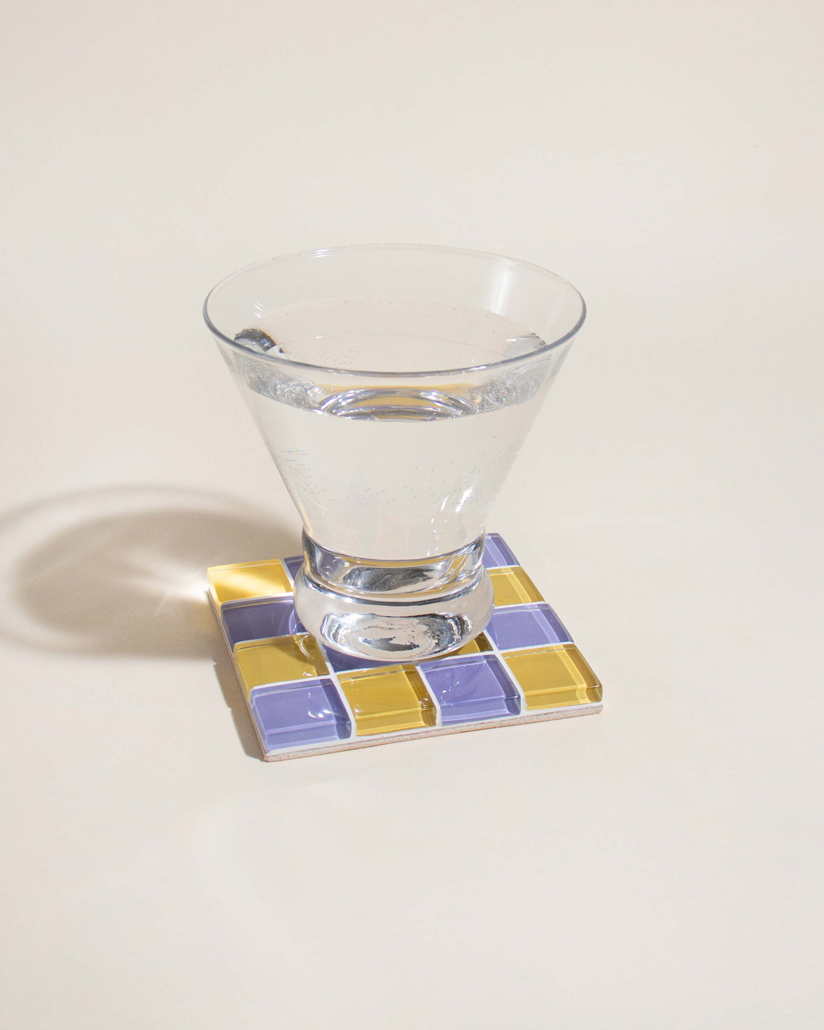 GLASS TILE COASTER - Raspberry Lemonade Taffy