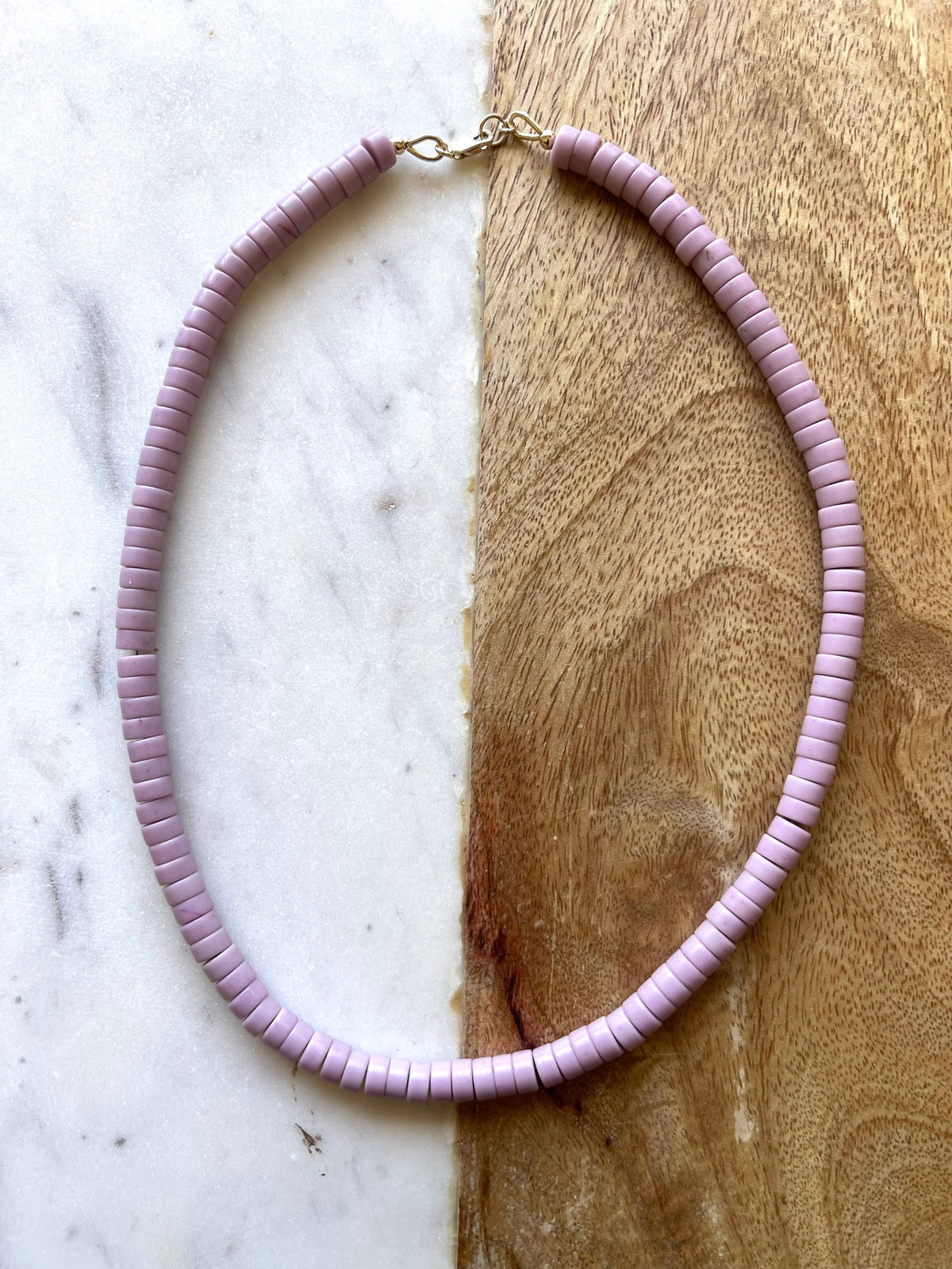 Mothers Beach Mauve Purple Beaded Necklace